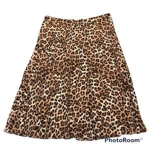 Ann Taylor Factory Leopard Print A-Line Skirt